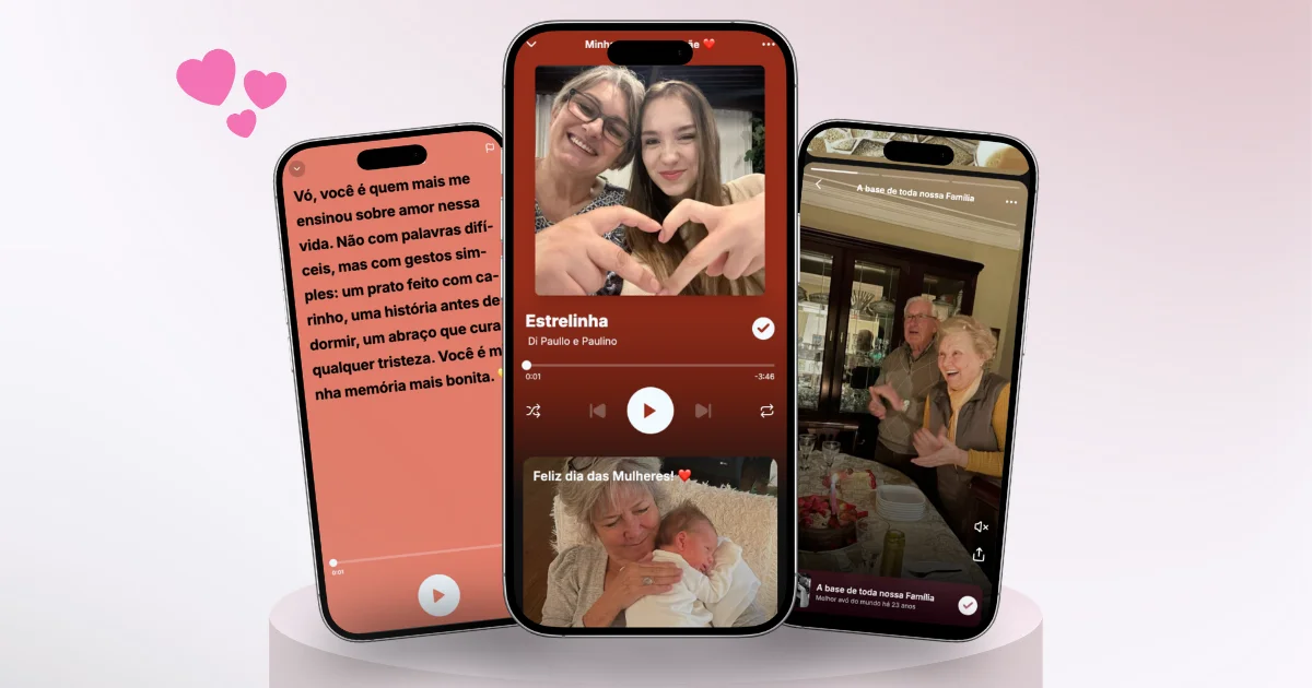 Presente digital personalizado para avo com fotos e musica