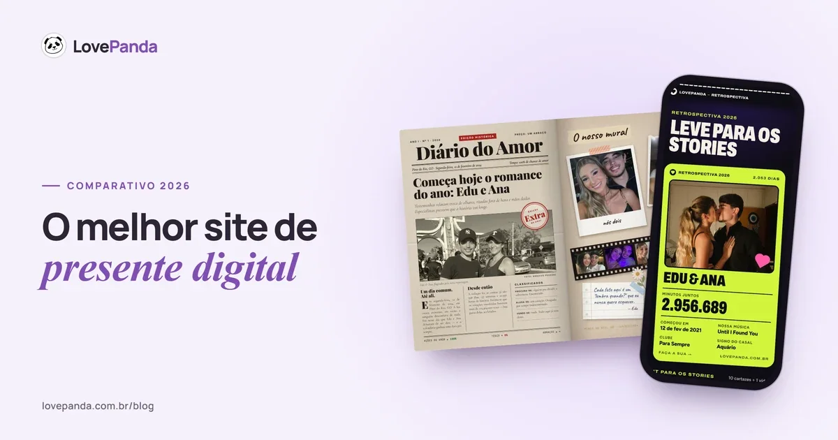 Vergleich von Websites für digitale Paargeschenke mit echten Ansichten aus dem Paar-Rückblick und dem Paaralbum