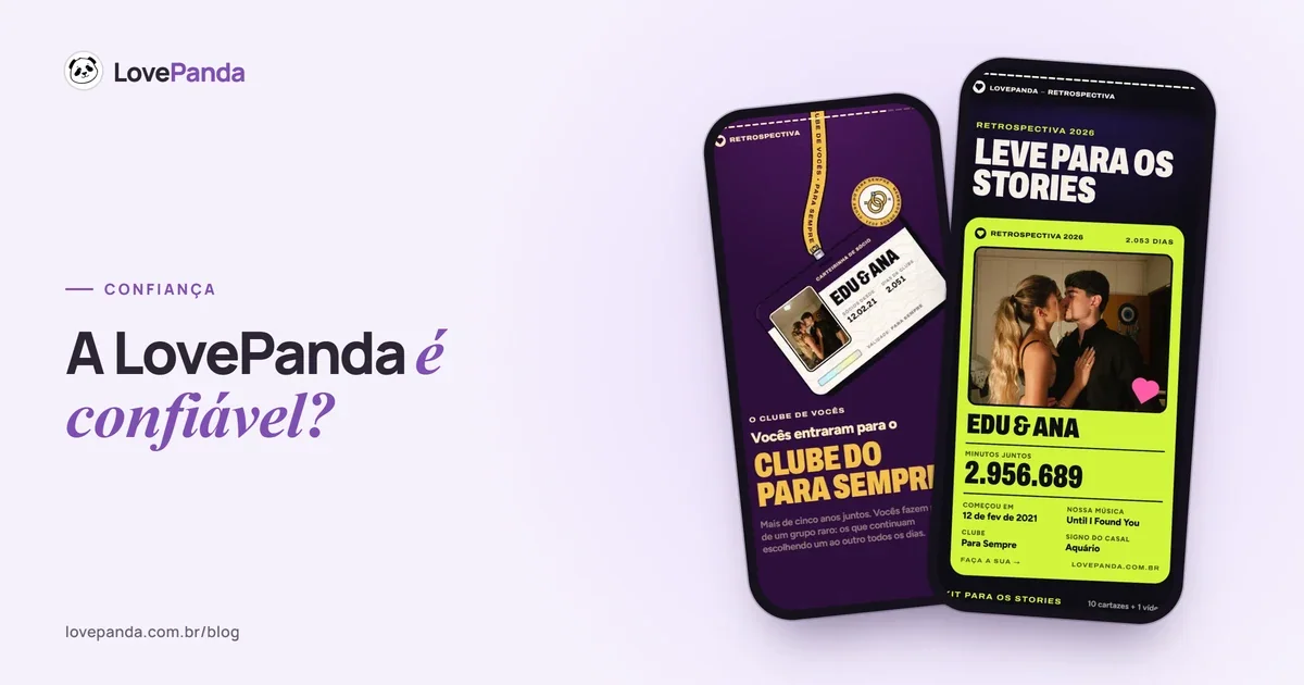 Sello de empresa verificada, número de registro y pantallas reales de la Retrospectiva de Pareja en el celular, para ver si LovePanda es confiable